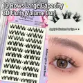Faux cils denses 3D effet épis de blé en boîte violette de 10 rangées pour un look naturel - Style Boucle Dense 3D 3DH