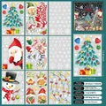 9-sheet Christmas window clings set with Santa Claus, snowmen and snowflakes decorations - 9 Sheets Christmas Set (10820S_T) / 20x30cm