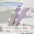 Multi-color 3-in-1 retractable 0.5mm gel pen set in pastel pink and purple barrels - 2 Pieces/Tea Style