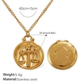 18K gold plated stainless steel Libra constellation pendant necklace for women - Gold-Libra