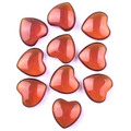 Polished amber-colored heart-shaped stone ornaments in a set of ten pieces - Smelted Red Crystal