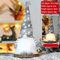 Gnomo gris de punto con copos de nieve y luz, adorno navideño de 30cm de alto - Gnomo sin rostro Estilo C