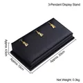 3-slot black brushed jewelry pendant display stand for bracelets and necklaces - Triple Pendant Display Stand (Black)