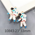 Astronaut charm 23x33mm in gold alloy with white and blue enamel for jewelry - Astronaut 23x33mm-10843