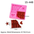 Pink silicone mold featuring star and heart shapes for chocolate and fondant cake decorating - 1# Chocolate Star Style / Pink