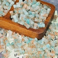 Bamboo shaped glass beads with blue and orange marble texture for DIY jewelry making - 6x12mm/Per Piece / Jade Ring/Creamy White Mixed Blue Orange