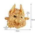 DIY jewelry 18k gold plated micro-paved bulldog pendant connector with green crystal eyes - Gold Plated Wolf Head with Zirconia