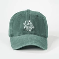Casquette de baseball vintage en coton délavé vert foncé avec imprimé blanc Dog Mom - Réglable / Vert Foncé