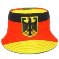 Cappello da pescatore bandiera tedesca con aquila, cappello da sole outdoor stile street - Stampa Bandera Germania / Reversibile Nero