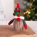 Christmas gnome with brown antlers, red hat, and bells, 14cm tall and weighing 81g - Red Antler Holly Hat Gnome (14cm)