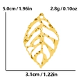 Ciondolo foglia in acciaio inox 304 dorato: lunghezza 5,0cm, larghezza 3,1cm e peso di 2,8g - Oro