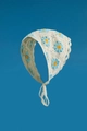 Macro detail of handmade crochet daisy bandana showing blue floral knit texture - Blue Daisy