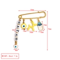 Detailed size parameters for the golden evil eye pin brooch with multi-charms and beads - NAZAR Style (BE1729YE00)