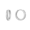 Créoles en argent sterling S925 poli serties de zircons cubiques rectangulaires - Argent S925 Plaqué Or 14K / Argenté