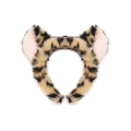 Faux fur leopard print animal ear headband for cosplay costume accessories - Yellow Leopard Headband