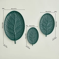 Three-piece set of dark green leaf-shaped decorative trays in various sizes - Dark Green