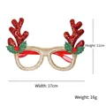 Glittering red reindeer antler Christmas party glasses with dimensions and holly detail - Gold Frame Red Antlers