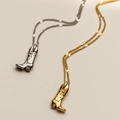 Collane con ciondolo a stivale da cowboy vintage in acciaio inossidabile oro e argento - Oro