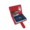 Red RFID blocking PU leather passport holder with embossed map and internal card slots - Magnetic Red Passport Cover / Red