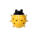 Broche coccinelle chic jaune et noire avec finition émail et yeux en cristal - Style Coccinelle Jaune et Noire (TZ293-2)