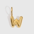 Elegant gold plated 14K bubble letter W pendant charm for DIY jewelry and necklaces - Letter W / Gold