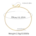 Detailed macro view of 18k gold plated choker chain with small square pendants and clasp - KN0218/Minimalist Small Square Chain