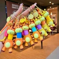 Cartoon telescopische giraffe sleutelhanger met citroenbedeltje en silicone label - Intrekbare Giraffe [Geel/Oranje Willekeurig]