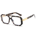 Retro Schildpatt-Polygon-Sonnenbrille mit goldenen Metallbügeln und UV-Schutzgläsern - Schildpatt-Rahmen Transparente Linsen