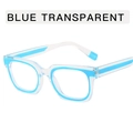 Montatura per occhiali quadrata blu trasparente con elegante design bicolore - Montatura trasparente-Blu