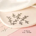 Macro detail of 10x15mm vintage silver cross charms for DIY jewelry making - Cross Style 14 / Antique Silver
