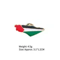 Palestine map enamel pin badge in flag colors with gold metal back 3.1x1.2cm - Map Shape Badge