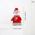 Pupazzo di neve in peluche natalizio con maglione rosso e sciarpa a righe decoro festivo - Posizione in Piedi / Pupazzo di Neve in Piedi (Rosso)
