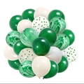 Balloon bouquet set with green and white latex marble and confetti balloons for parties - Green, White, Green Agate and Green Round Confetti Combination
