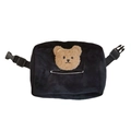 Porta fazzoletti per auto a forma di orsetto nero con cinghie e fibbia regolabili - Stile Peluche Nero (Custodia Appesa per Fazzoletti) Orso Caffè