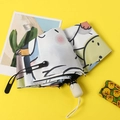Ombrello pieghevole con illustrazione di gatto a cartoni animati e manico bianco crema - Trama con Più Gatti - Stile automatico a 3 pieghe