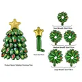 Kit palloncini albero di Natale fai da te con foglie verdi e stella dorata - Mini albero di Natale / Verde
