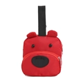 Borsa da polso rossa in tessuto Oxford con orecchie da orso carine e cerniera superiore - Rosso