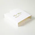 Minimalist white gift box with golden Best Wishes print and drawer pull design - Sleeve with Text / 7*7*2cm / White