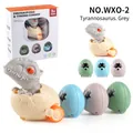Gray Tyrannosaurus Rex wind-up dinosaur egg toy set with colorful inertial car accessories - Grey Tyrannosaurus + 3 Dinosaur Eggs