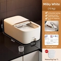Creamy white 10kg airtight rice storage container with sliding lid and measuring cup - Single-20 Jin (10kg) / Cream