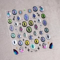 Katzenaugen-Nagelaufkleber M-728 mit bunten glitzernden Motiven und Sternen-Design - Magischer Katzenaugen Stil (M-728) / Silberprägung + Jelly
