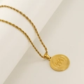 Vintage 18k vergulde Waterman sterrenbeeld hanger aan gedraaide koordschakel ketting - Waterman