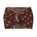 Bohemian twist knot headband featuring a brown and white paisley pattern print - Coffee Paisley