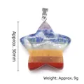 Star-shaped natural gemstone 7 chakra pendant with layered crystals, size 30mm - 30mm Star Pendant