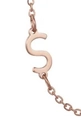 Minimalist rose gold stainless steel letter S pendant necklace with fine chain link - S / Rose Gold