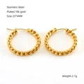 Goldene gedrehte Creolen aus 18K vergoldetem Edelstahl, 25x4mm Größe für Damen - Zx1277