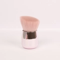 Pink mushroom powder brush with rose gold metallic base for makeup and nail art - Chisel Tip / Angled Mushroom Head Brush