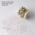 10m Golden star pearl chain for Christmas decor with 12mm stars on a white spool - Gold Five-Pointed Star Beaded String (10m)