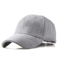 Classic gray faux suede baseball cap for men and women with adjustable curved brim - Gray