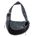 Breathable mesh pet carrier sling in dark grey for cats and small dogs, crescent shape - Black Sling Bag